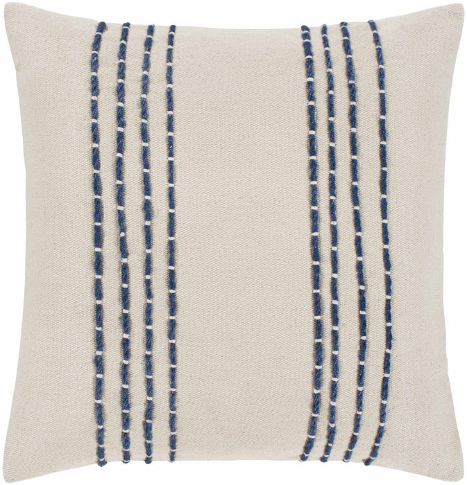 Hauteloom Listie Beige Navy Striped Accent Pillow