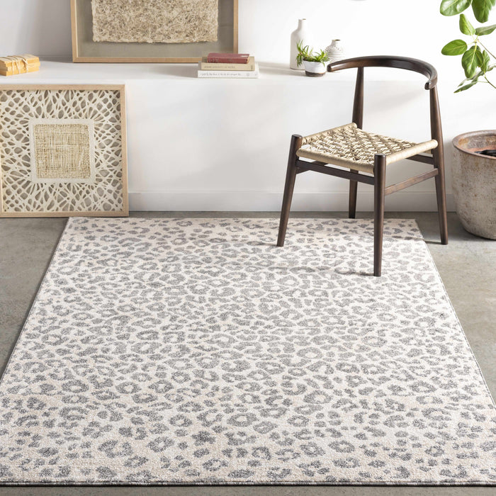 Hauteloom Beige Liversedge Leopard Print Area Rug