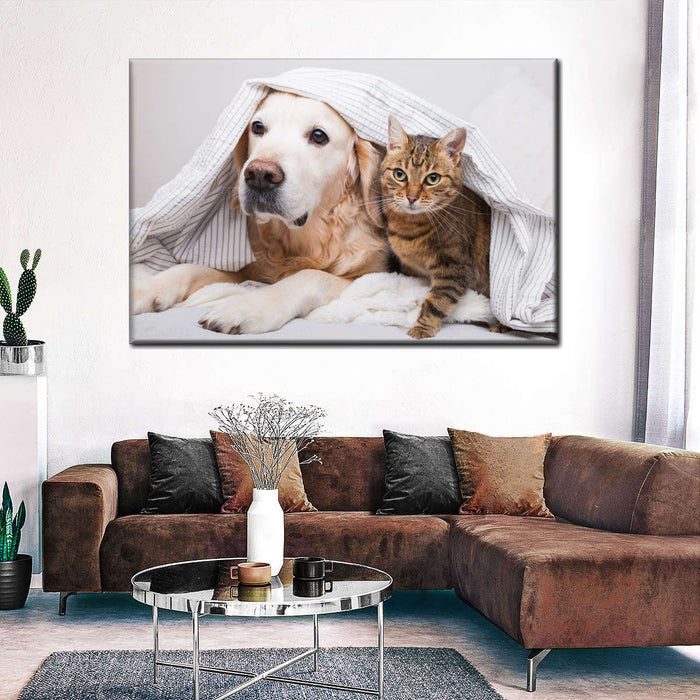 ElephantStock Cozy Dog And Cat Wall Art