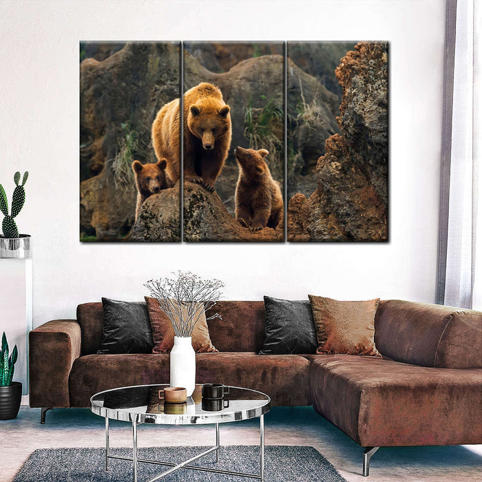 ElephantStock Bear And Cubs Wall Art