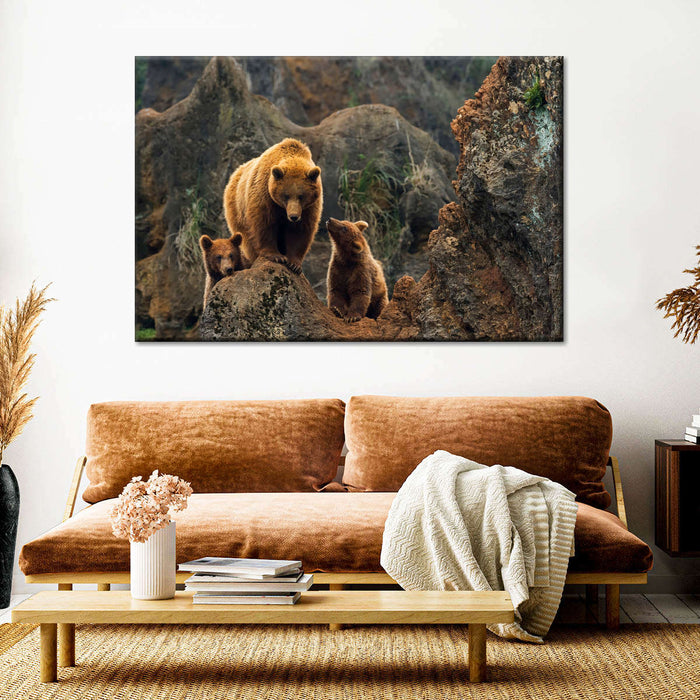 ElephantStock Bear And Cubs Wall Art