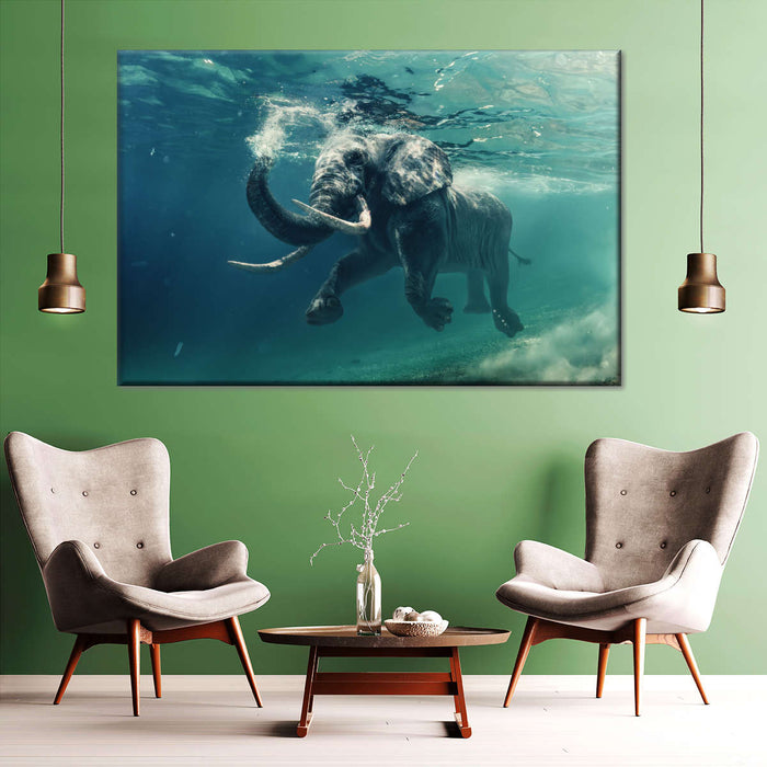 ElephantStock Swimming Elephant Wall Art