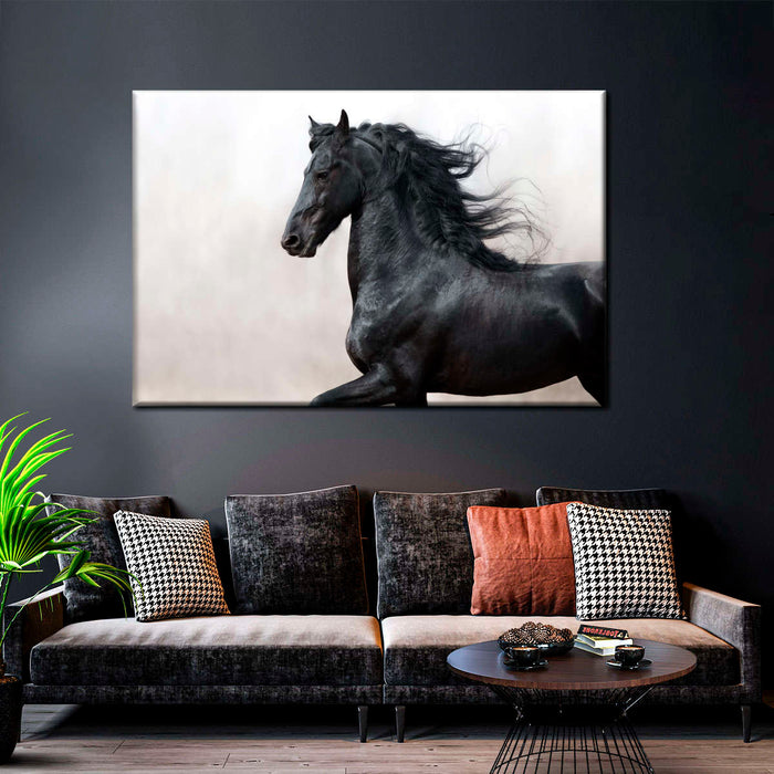 ElephantStock Black Friesian Horse Wall Art