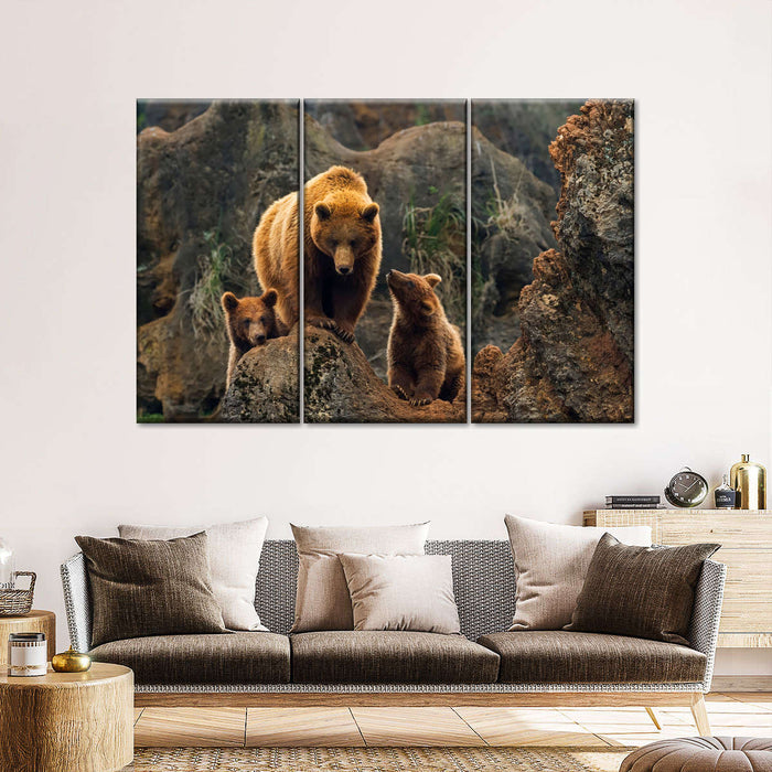 ElephantStock Bear And Cubs Wall Art