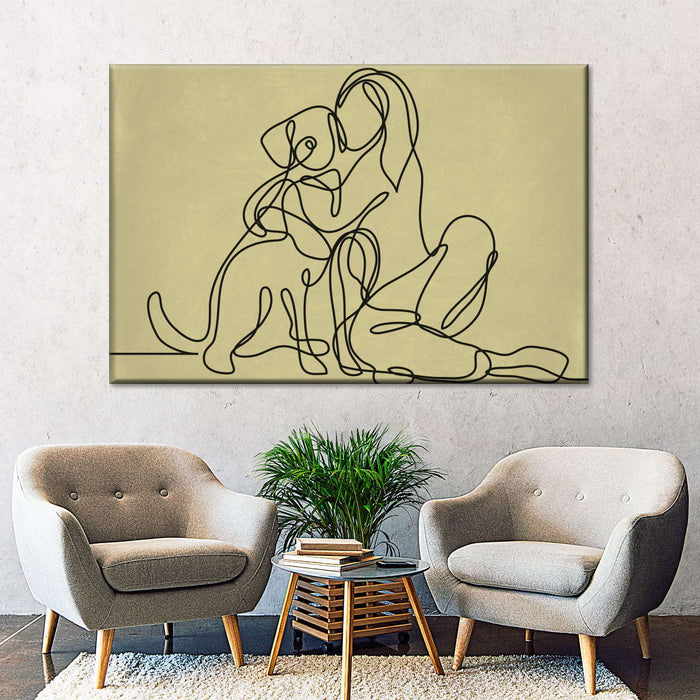 ElephantStock Woman Loving Dog Wall Art