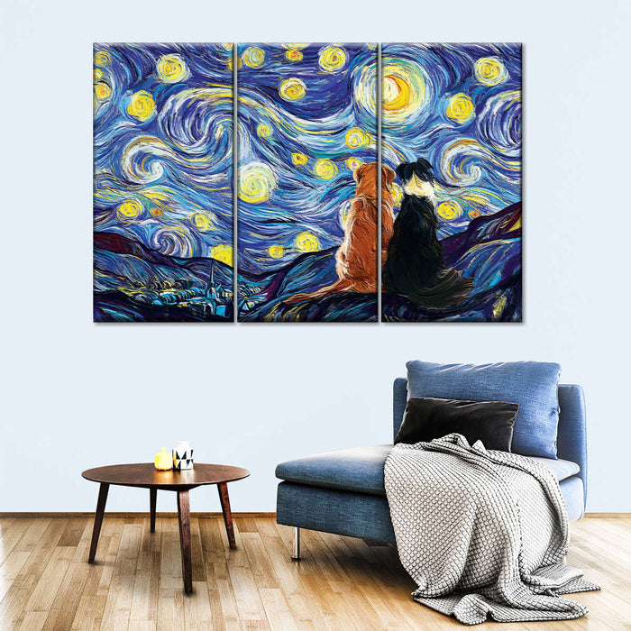 ElephantStock Dogs Journey Starry Night Wall Art