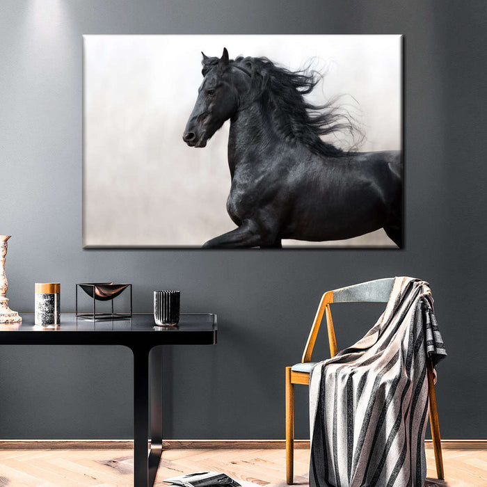 ElephantStock Black Friesian Horse Wall Art