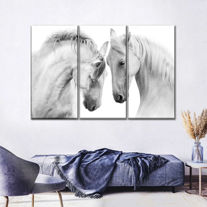 ElephantStock White Horse Couple Wall Art