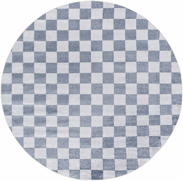 Hauteloom Alie Gray Checkered Washable Area Rug