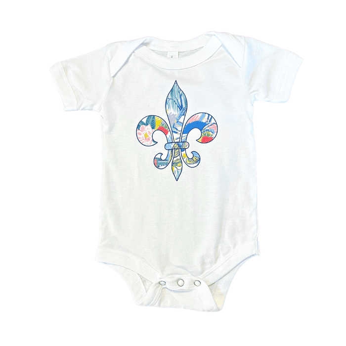 Little Hometown Louisiana Fleur de Lis Onesie