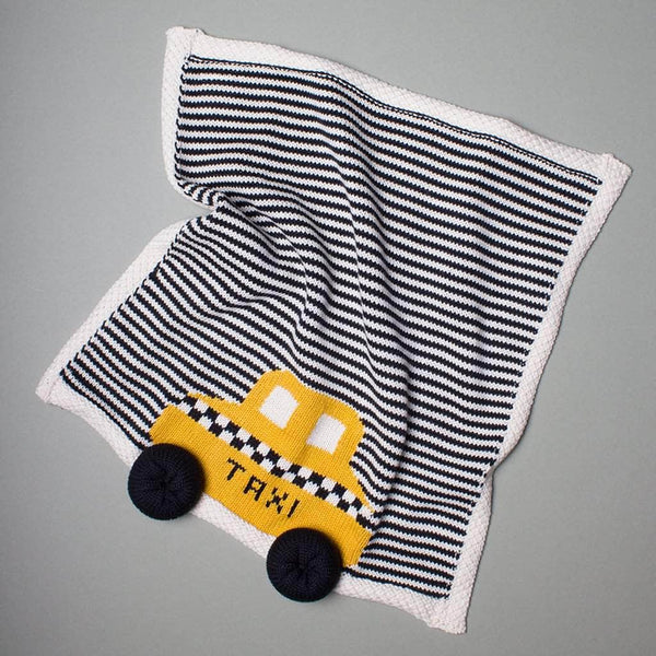 Estella Organic Baby Lovey Blanket - Small Taxi