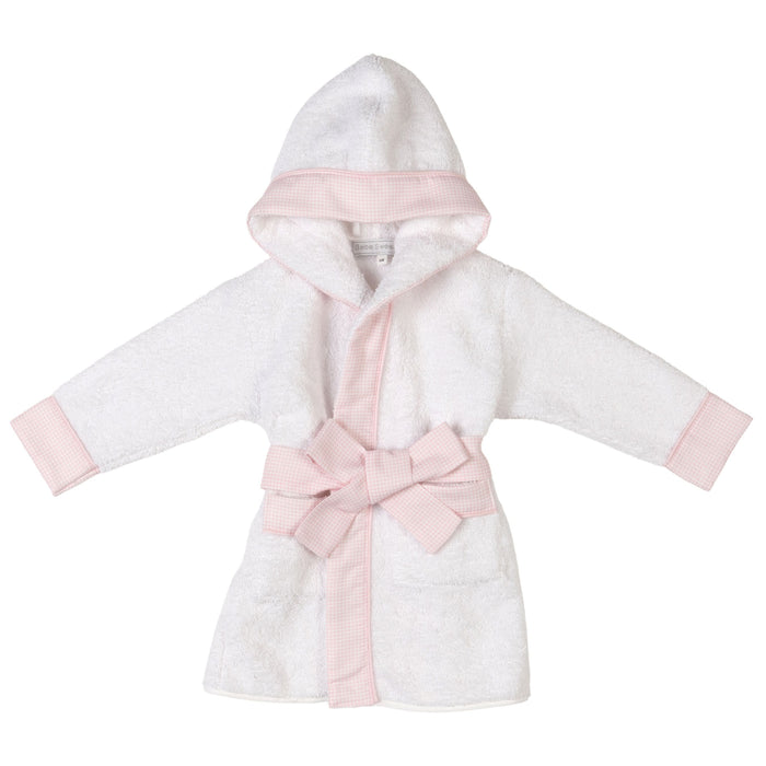 Bebe Sweeny LUCY | Girls White & Pink Gingham Personalised Bathrobe