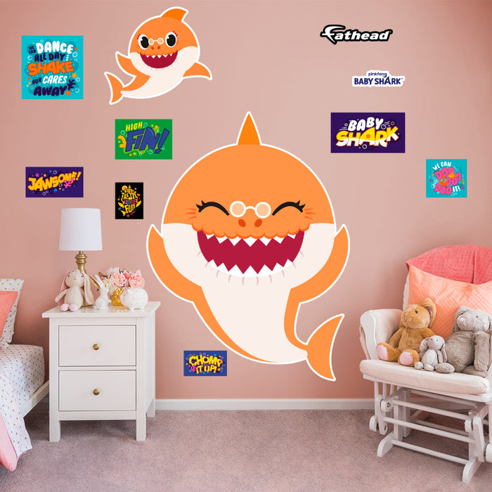 Fathead Baby Shark: Grandma Shark RealBig - Officially Licensed Nickelodeon Removable Adhesive Decal