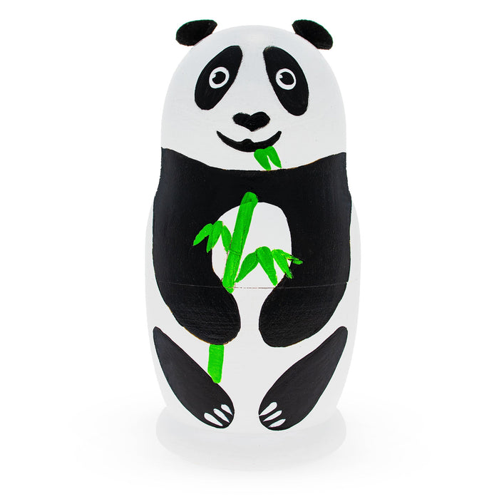 BestPysanky Set of 3 Panda Family Wooden Nesting Dolls