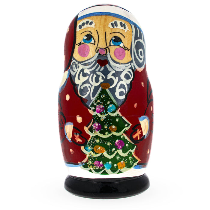 BestPysanky Set of 3 Santa, Penguin and Snowman Wooden Nesting Dolls