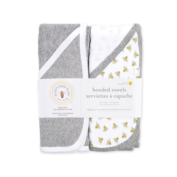 Burt's Bees Baby Set of 2 Honey Bee Hooded Towels