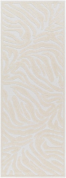 Hauteloom Keto Cream Zebra Print Washable Area Rug