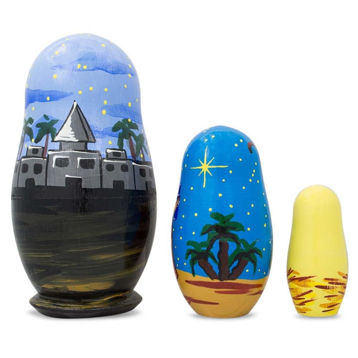 BestPysanky Set of 3 Nativity Scene- Jesus, Mary, Wisemen Nesting Dolls 4.25 Inches