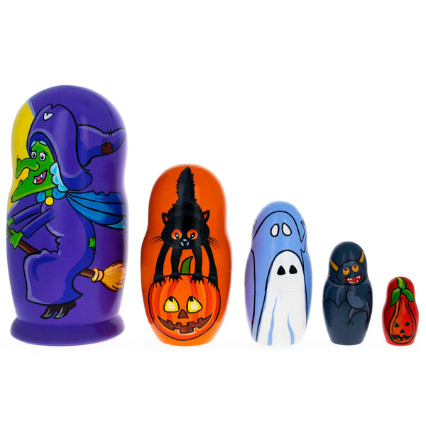 BestPysanky Halloween Wooden Nesting Dolls 5.75 Inches