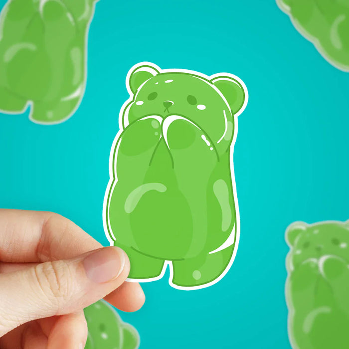 Stick With Finn Green Lime Gummy Bear Sticker