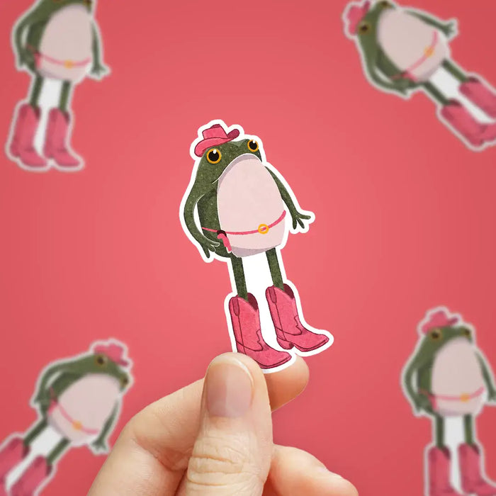 Stick With Finn Cowgirl Frog Sticker