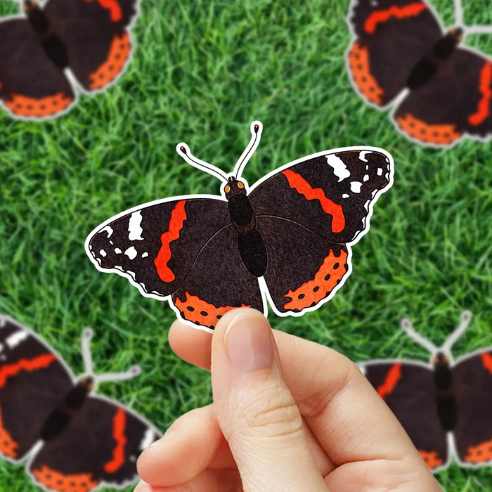 Stick With Finn Red Admiral Butterfly Sticker