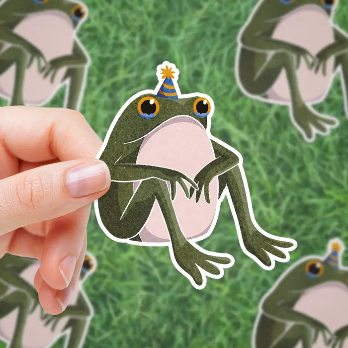 Stick With Finn Existential Frog (Party Edition) Sticker