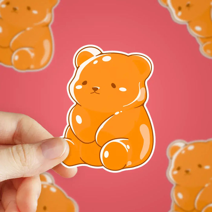 Stick With Finn Orange Gummy Bear Sticker