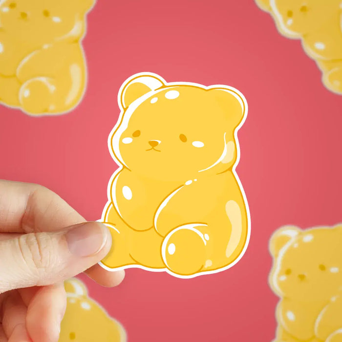 Stick With Finn Yellow Gummy Bear Sticker