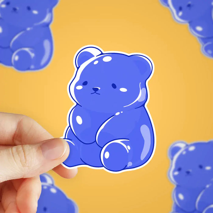 Stick With Finn Dark Blue Gummy Bear Sticker