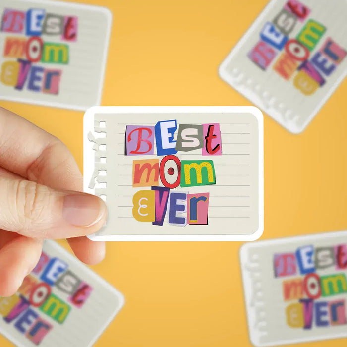 Stick With Finn Retro Best Mom Ever Sticker