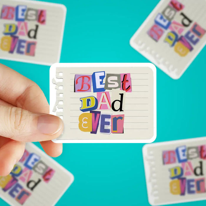 Stick With Finn Retro Best Dad Ever Sticker