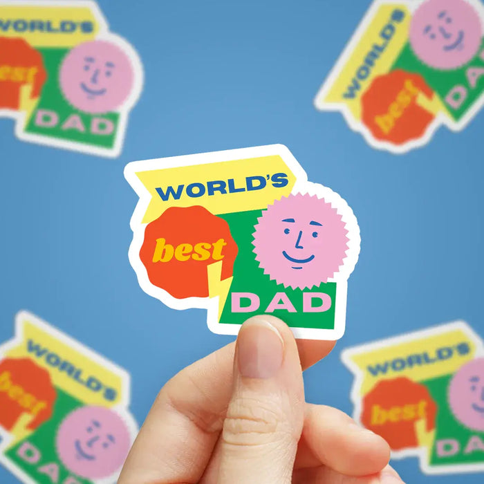 Stick With Finn Retro World's Best Dad Sticker