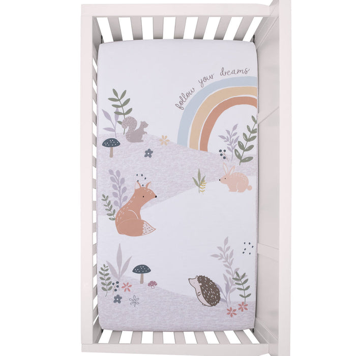 Ever & Ever Woodland Friends Follow Your Dreams Fitted Crib Sheet