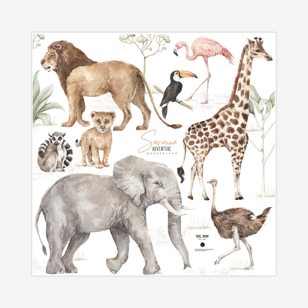 Dekornik Savanna Animals Wonderland Wall Decal Set