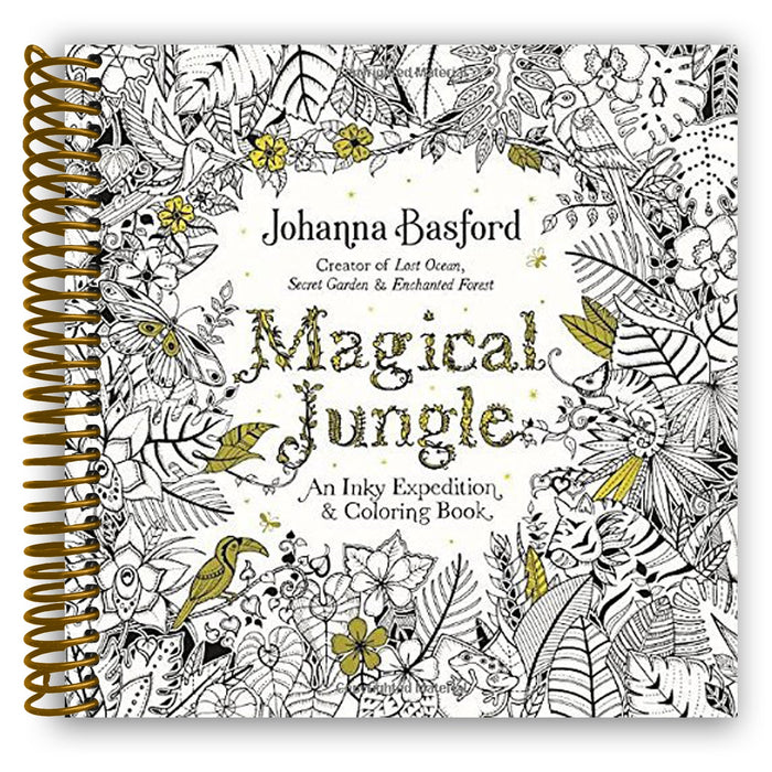 Lay it Flat Magical Jungle: An Inky Expedition and Coloring Book for Adults (Spiral Bound)