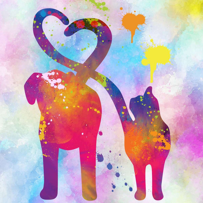 ElephantStock Cat And Dog Love Wall Art