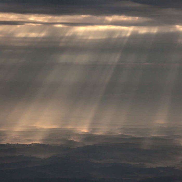 ElephantStock Sunrays And Cloudy Sky Wall Art