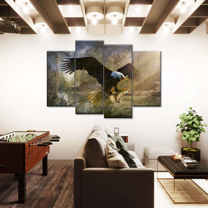 ElephantStock Bald Eagle Catching Fish Wall Art