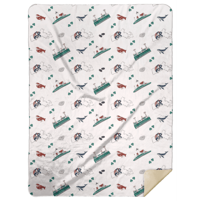 Little Hometown Massachusetts Plush Throw Blanket 60x80