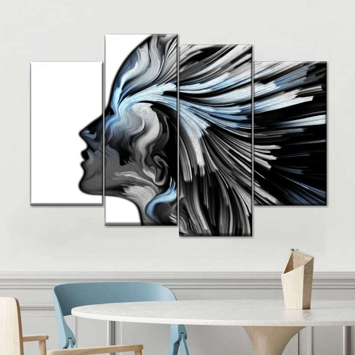 ElephantStock Abstract Silver Profile Colors Wall Art