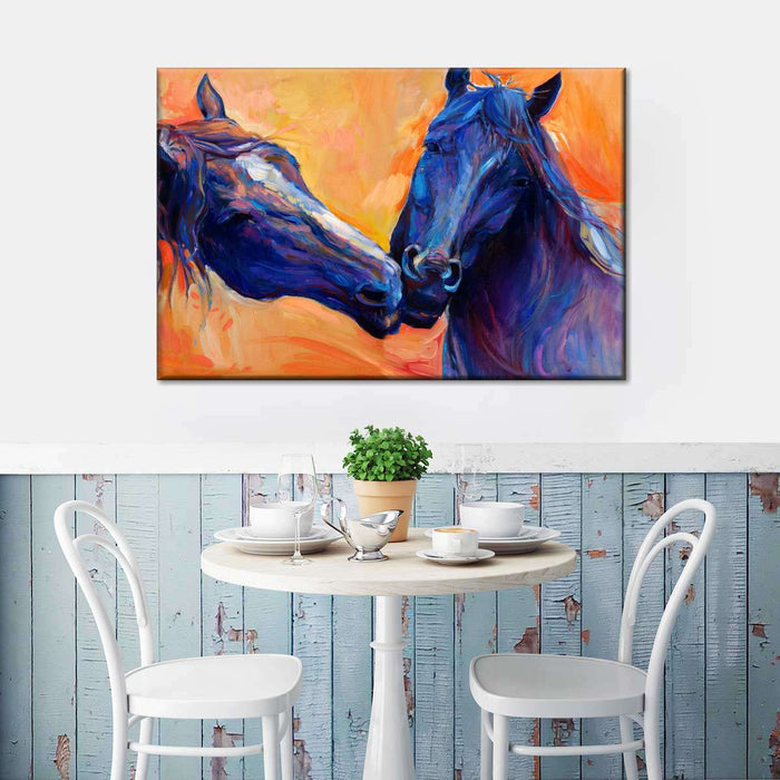 ElephantStock Blue Horses Wall Art