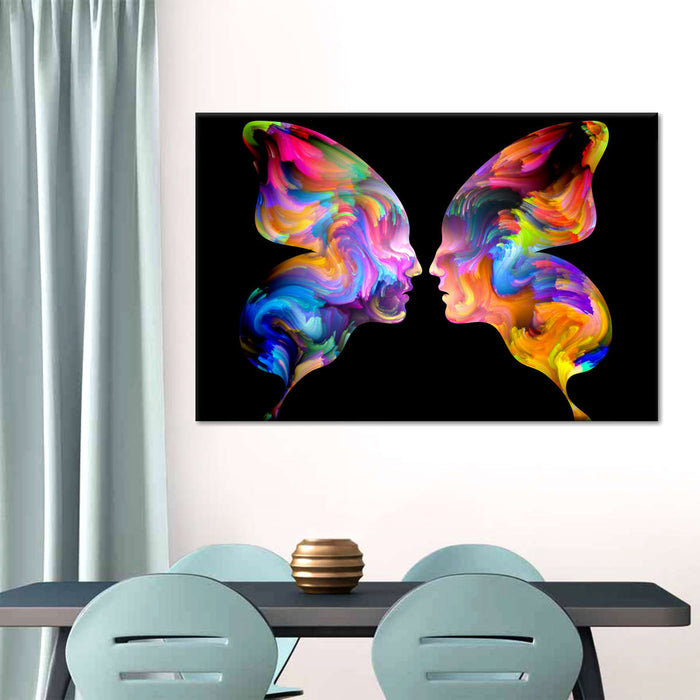 ElephantStock Abstract Butterfly Faces Wall Art