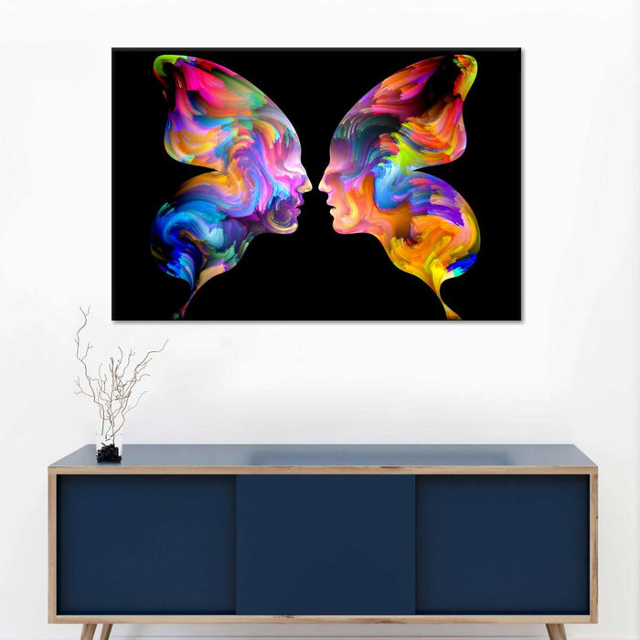 ElephantStock Abstract Butterfly Faces Wall Art