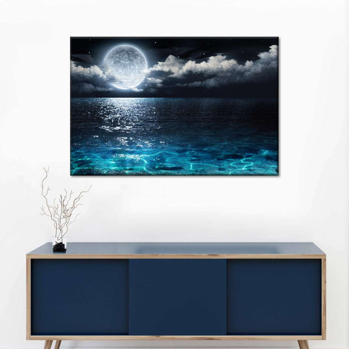 ElephantStock Romantic Full Moon Wall Art