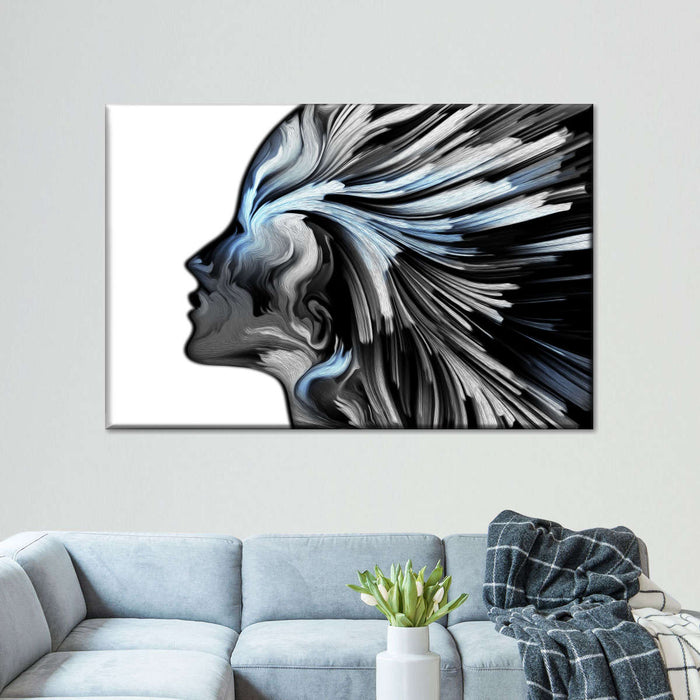 ElephantStock Abstract Silver Profile Colors Wall Art