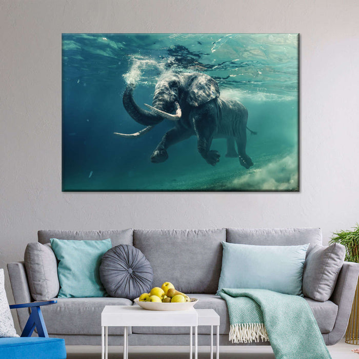 ElephantStock Swimming Elephant Wall Art