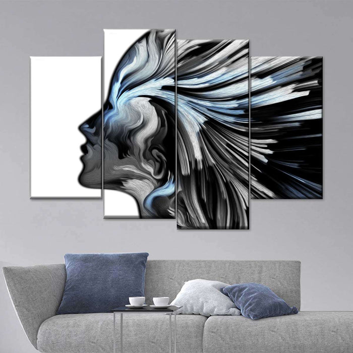 ElephantStock Abstract Silver Profile Colors Wall Art