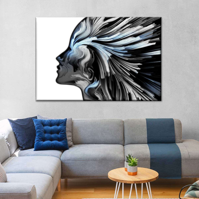 ElephantStock Abstract Silver Profile Colors Wall Art