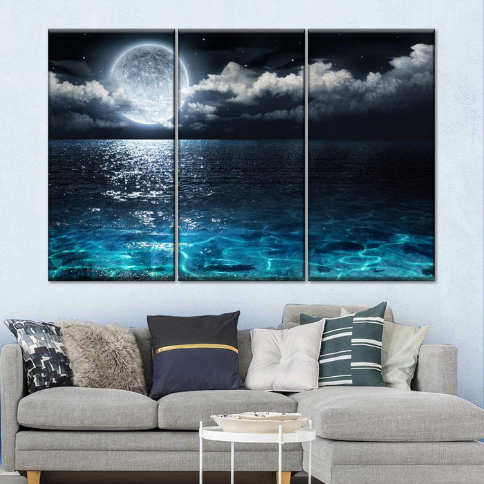 ElephantStock Romantic Full Moon Wall Art